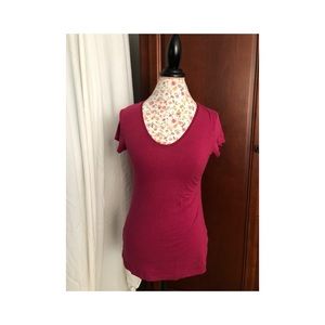 Banana Republic Red Scoop Neck Tee